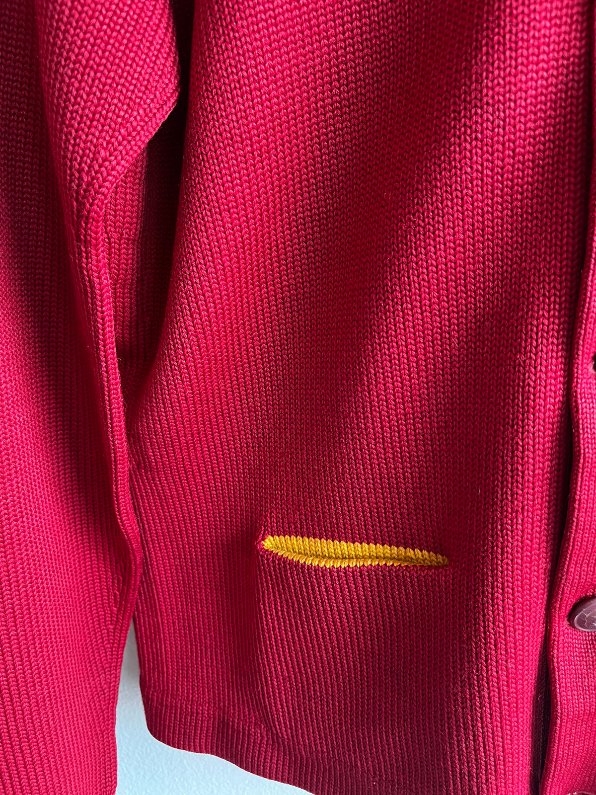 Vintage 1950’s Red and Yellow Varsity Cardigan - La Lovely Vintage 