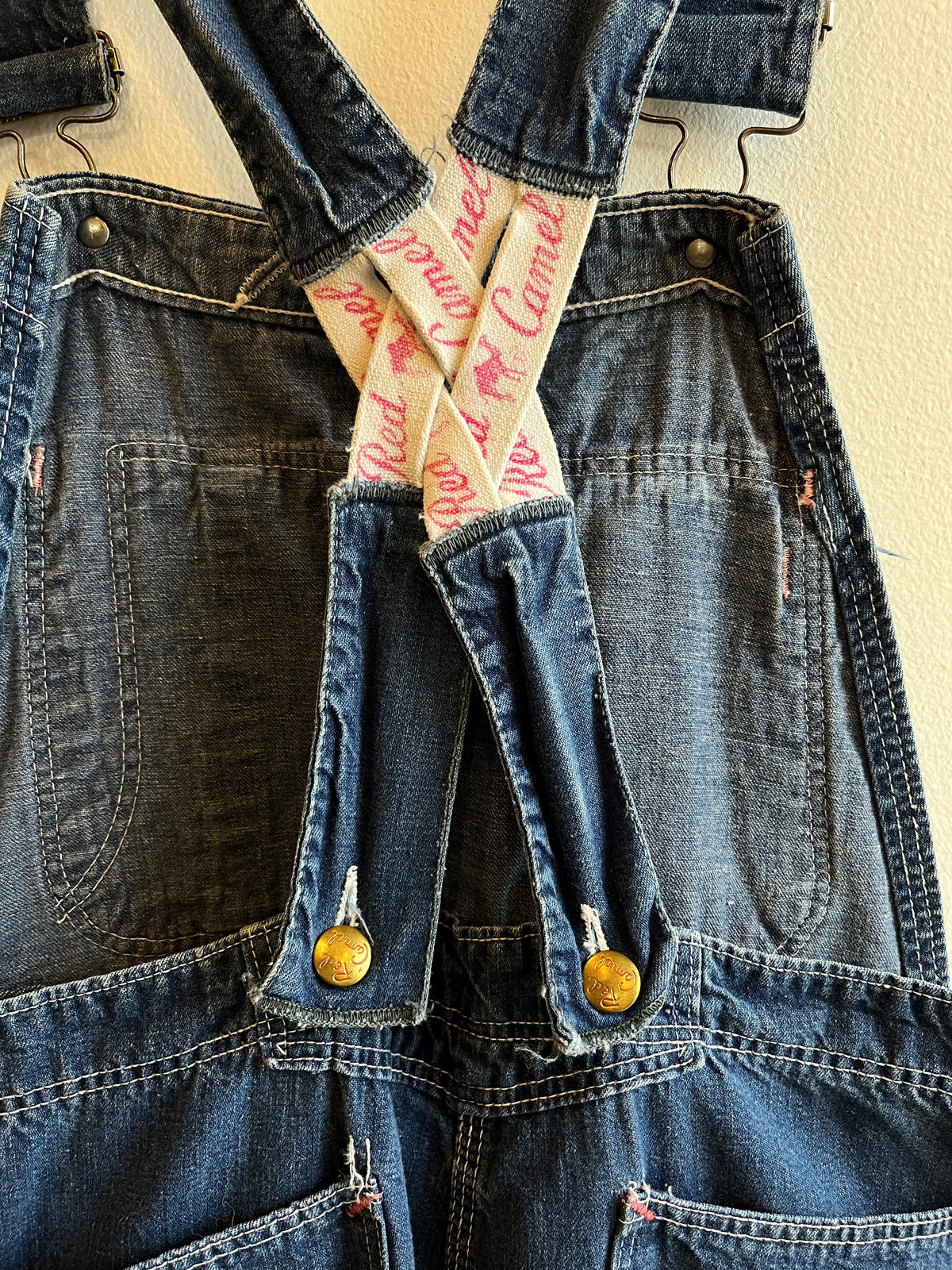 Vintage 1960’s Red Camel Denim Lowback Overalls