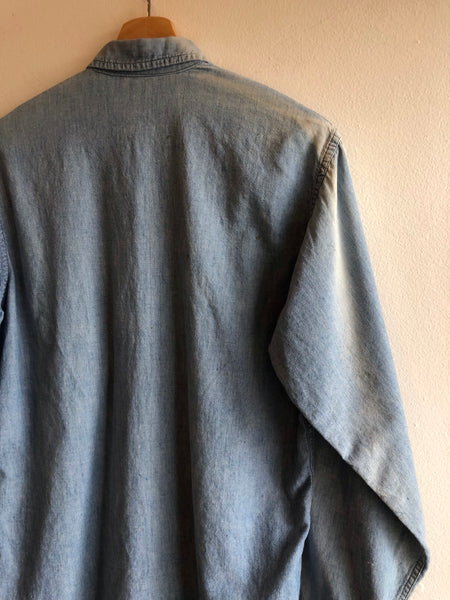 Vintage 1940’s WWII Era Selvedge Chambray Button Up Shirt
