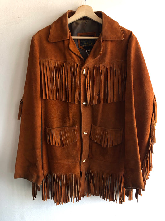 Vintage 1970’s Burnt Orange Suede Fringe Jacket - La Lovely Vintage 