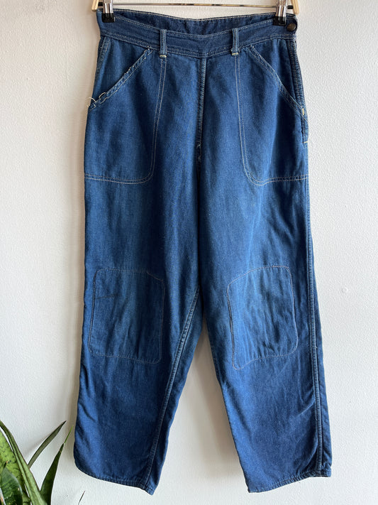 Vintage 1940/1950’s Bilt-Well Flannel Lined Denim Side-Zip Jeans
