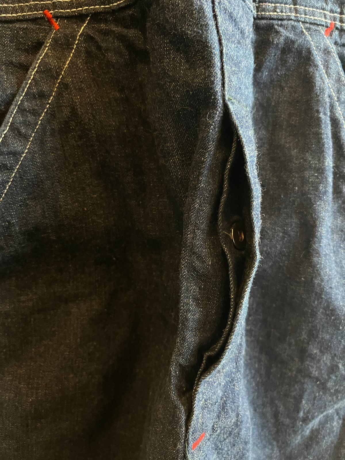 Vintage 1950’s Union Made Darkwash Denim Lowback Overalls - La Lovely Vintage 
