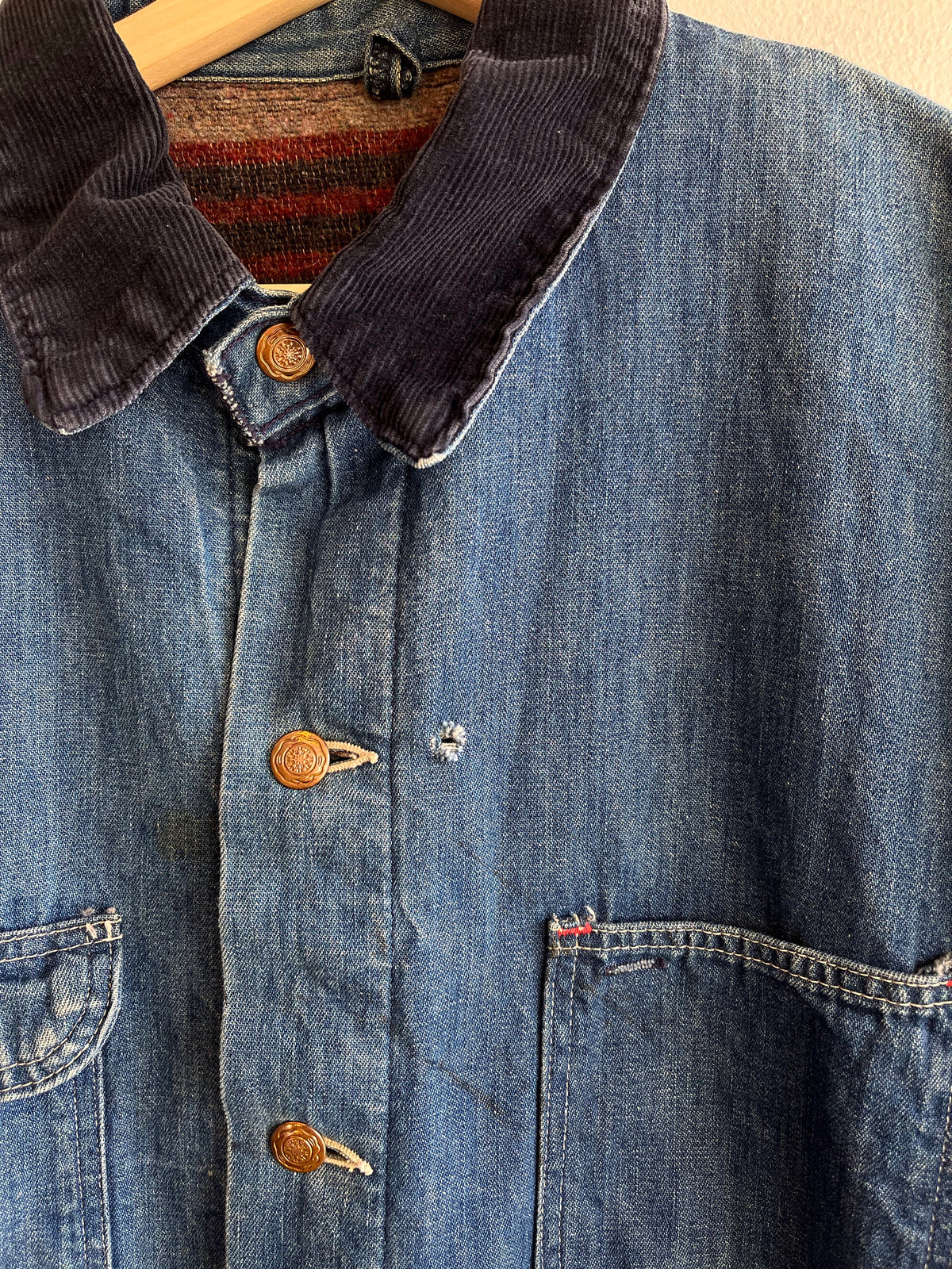 Vintage 1960’s Wrangler Blanket-Lined Denim Chore Coat - La Lovely Vintage 