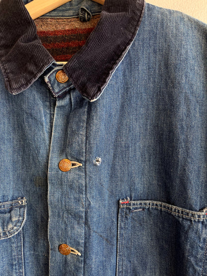 Vintage 1960’s Wrangler Blanket-Lined Denim Chore Coat - La Lovely Vintage 