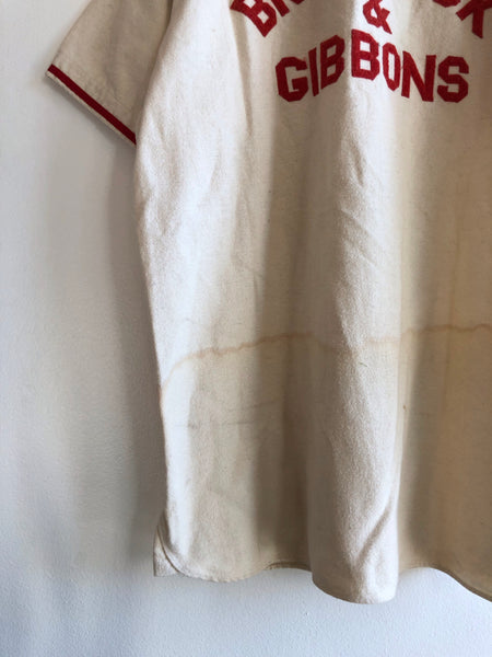 Vintage 1950’s “Broderick and Gibbons” Wool Baseball Jersey