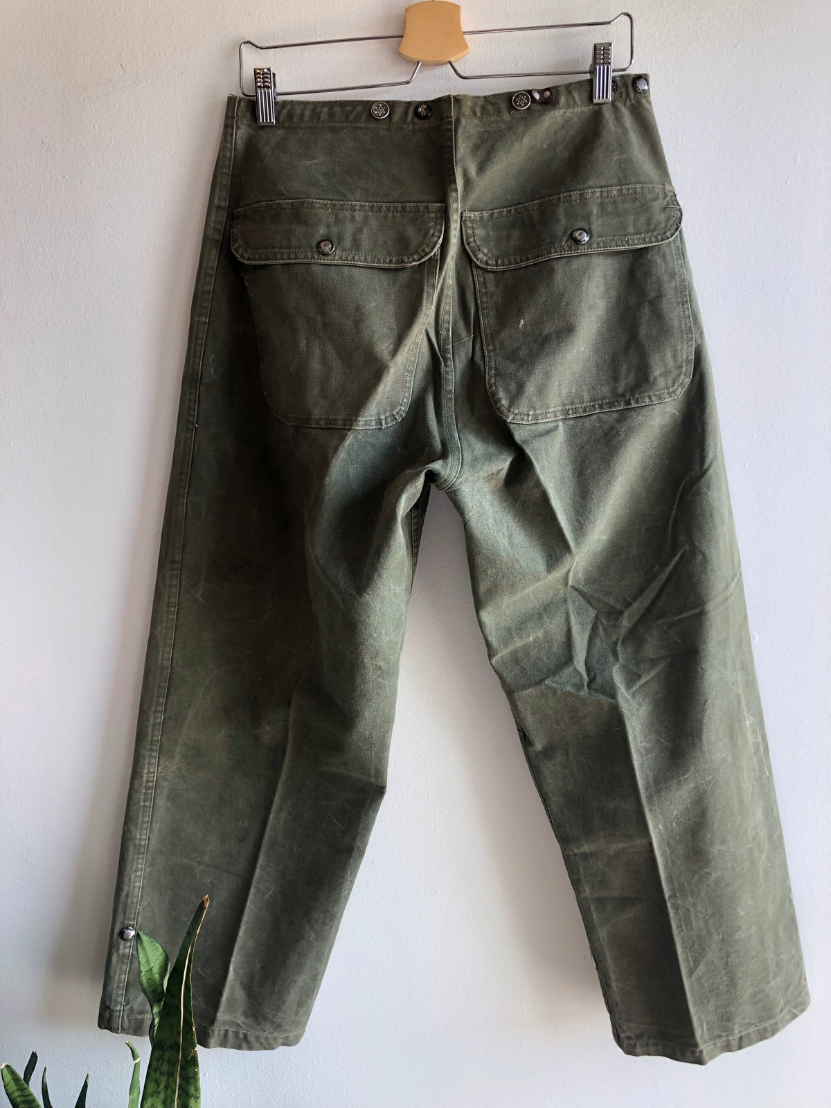 Vintage 1950’s Korean War Military Firefighter Hook-Clasp Pants - La Lovely Vintage 