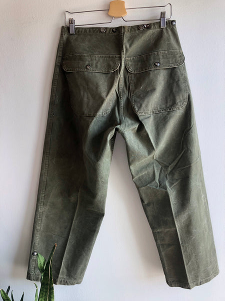 Vintage 1950’s Korean War Military Firefighter Hook-Clasp Pants