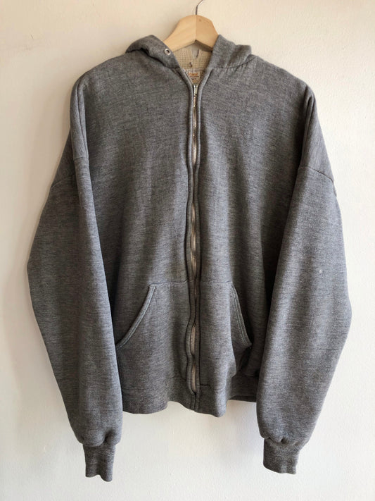 Vintage 1970’s Thermal-Lined Zip Up Hooded Sweatshirt - La Lovely Vintage 