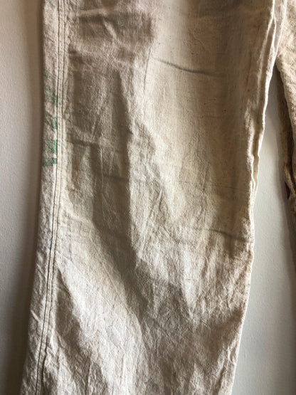 Double Down -  Feedsack Trousers w/ Adjustable Tie at Waist - La Lovely Vintage 