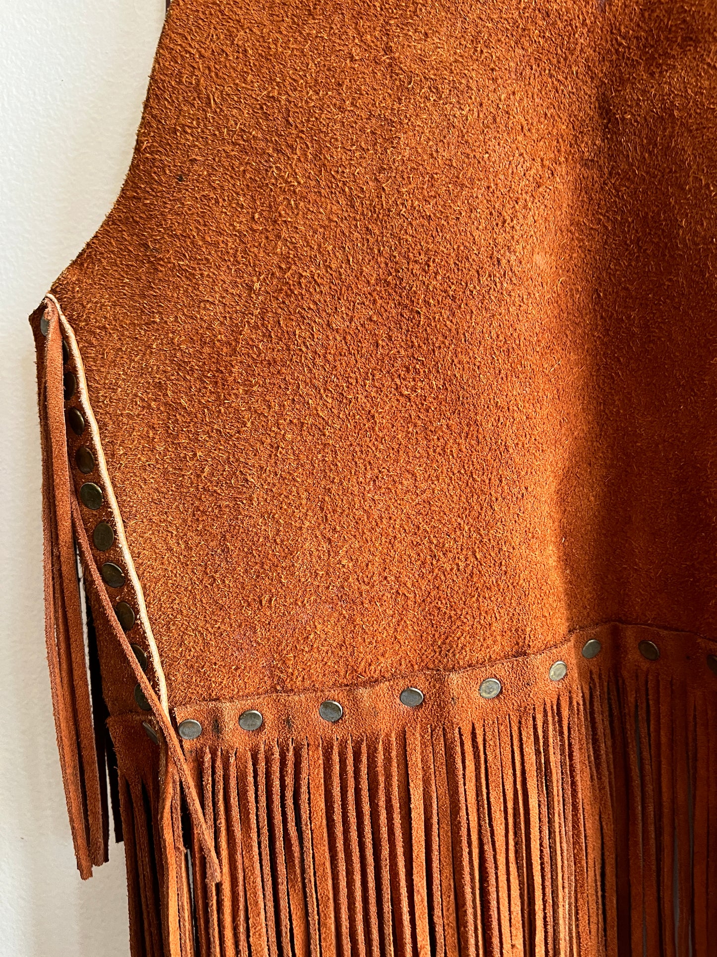 Vintage 1960’s Riveted Fringe Suede Vest
