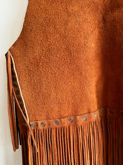 Vintage 1960’s Riveted Fringe Suede Vest