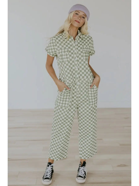 Roolee - Checkered Utility Jumpsuit