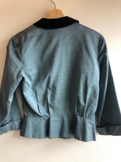 Vintage 1950’s Loop-Collar Pleated Blouse - La Lovely Vintage 
