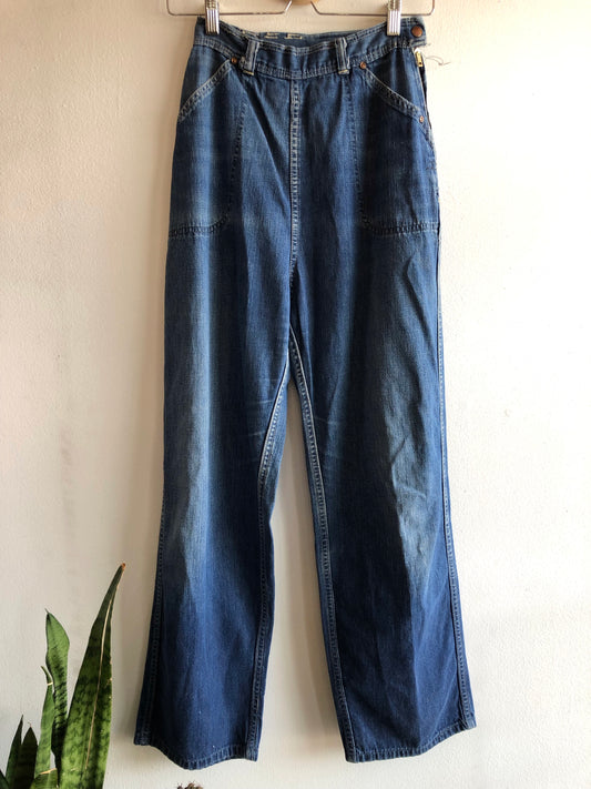 Vintage 1940/1950’s “Pyke’s” Dark Denim Side Zip Jeans