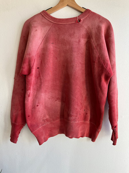 Vintage 1950’s Hanes Windshield Faded Red Sweatshirt