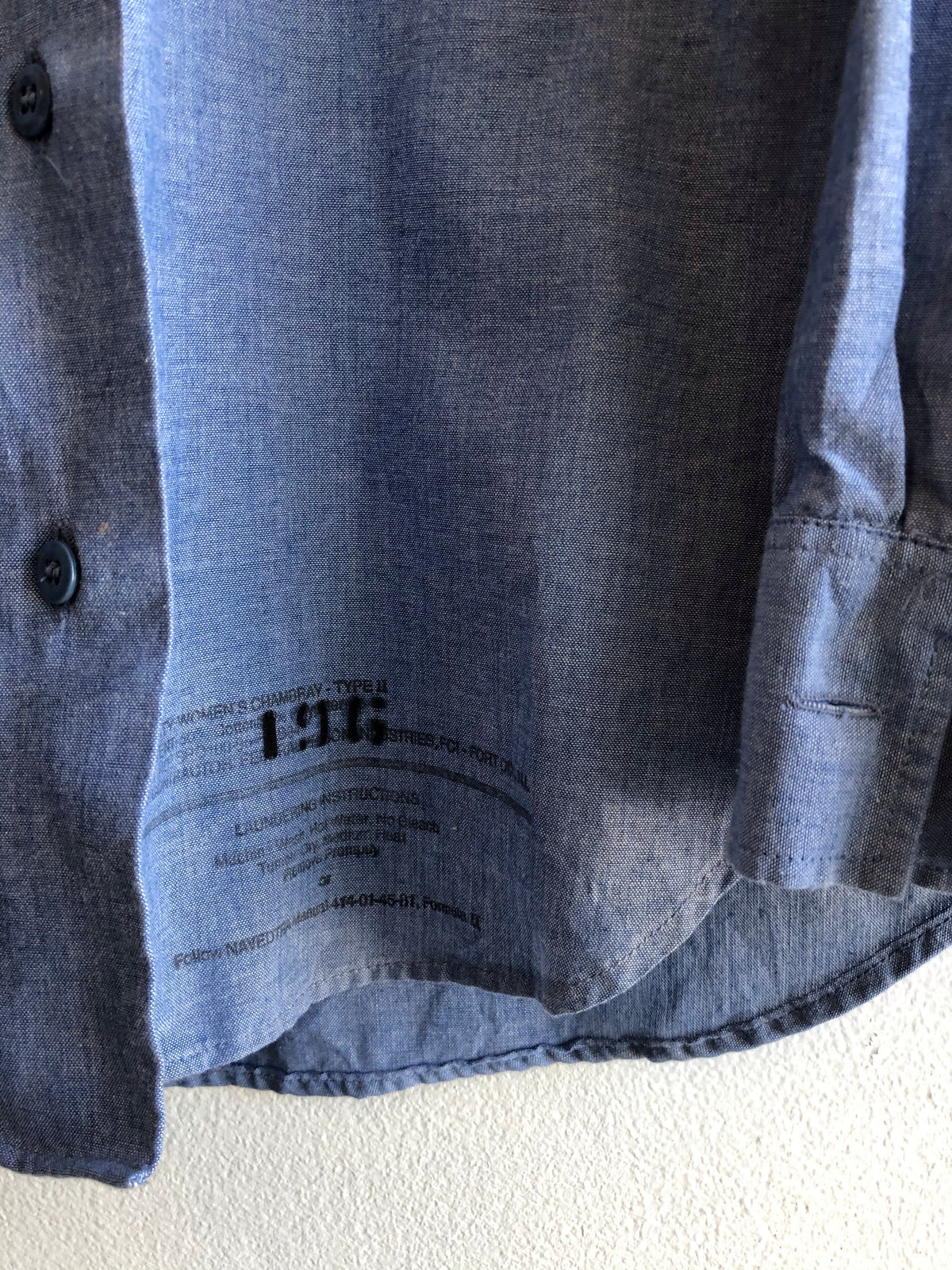 Vintage 1970’s U.S.N. Named Women’s Chambray Button-Up Shirt - La Lovely Vintage 
