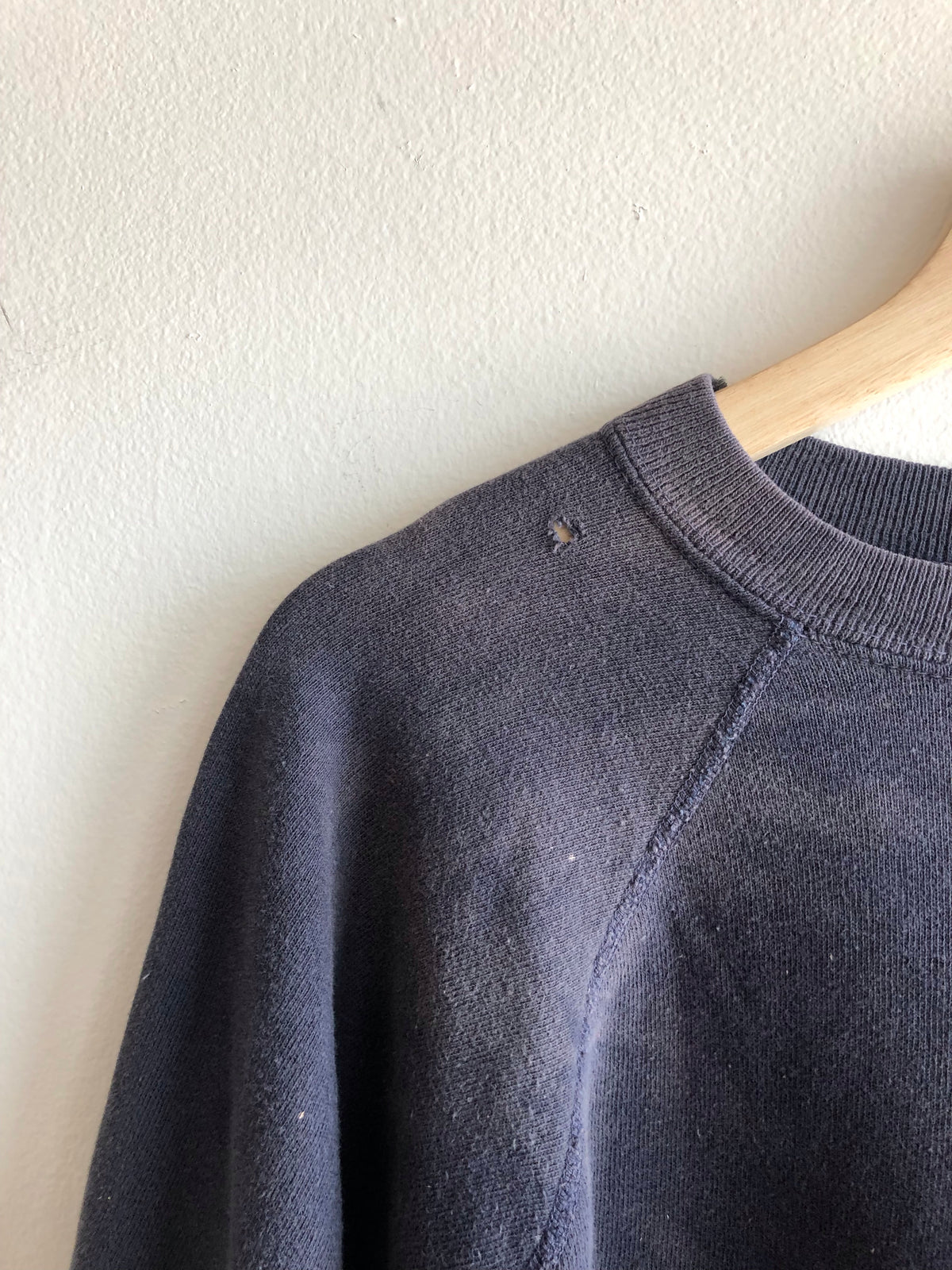 Vintage 1960’s Sun-faded Blank Navy Sweatshirt - La Lovely Vintage 