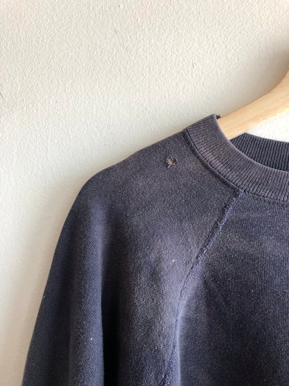 Vintage 1960’s Sun-faded Blank Navy Sweatshirt - La Lovely Vintage 