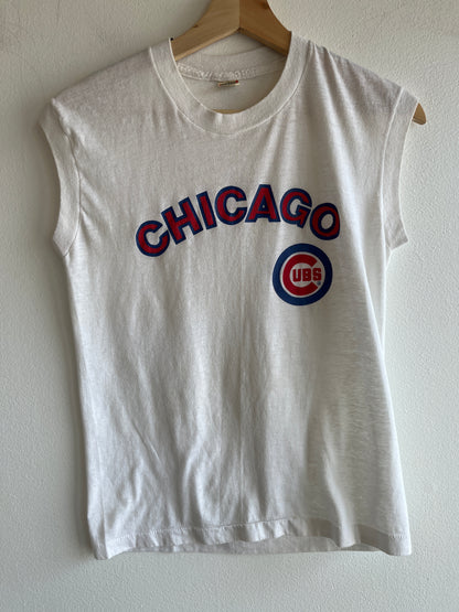Vintage 1980’s Chicago Cubs Sleeveless T-Shirt - La Lovely Vintage 