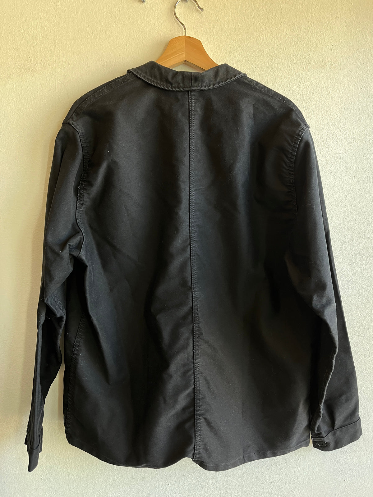 Vintage 1940/1950’s Black French Moleskin Chore Coat - La Lovely Vintage 