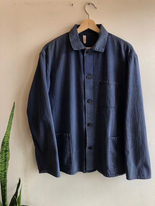 Vintage 1970s French HBT Chore Coat - La Lovely Vintage 