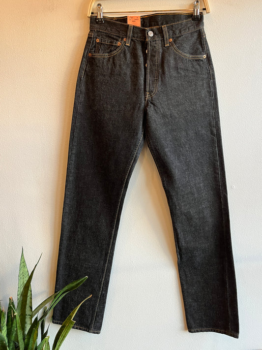 Vintage 1990’s Deadstock Levi’s 501 Black Denim Jeans