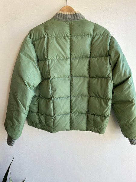 Vintage 1960’s Sage Green Quilted Puffer Jacket