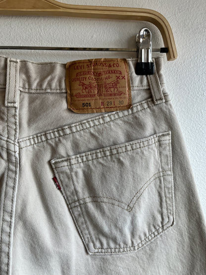 Vintage 1990’s Levi’s 501 Off-White Denim Jeans - La Lovely Vintage 