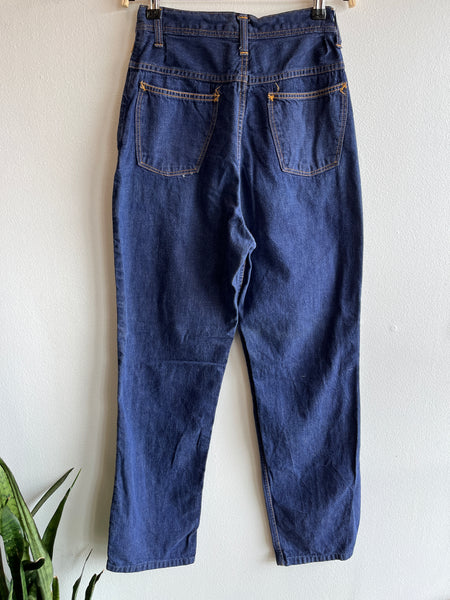 Vintage 1940/1950’s Dark Denim Side-Zip Jeans