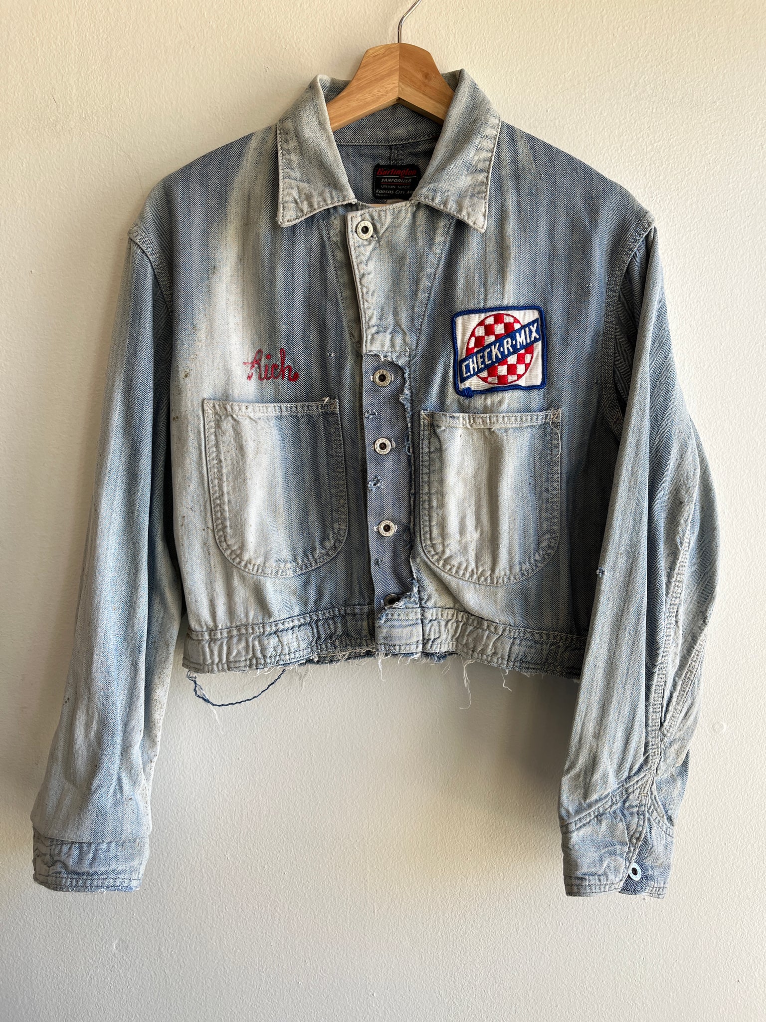 Vintage 1950’s Burlington Chainstitch Denim HBT Jacket