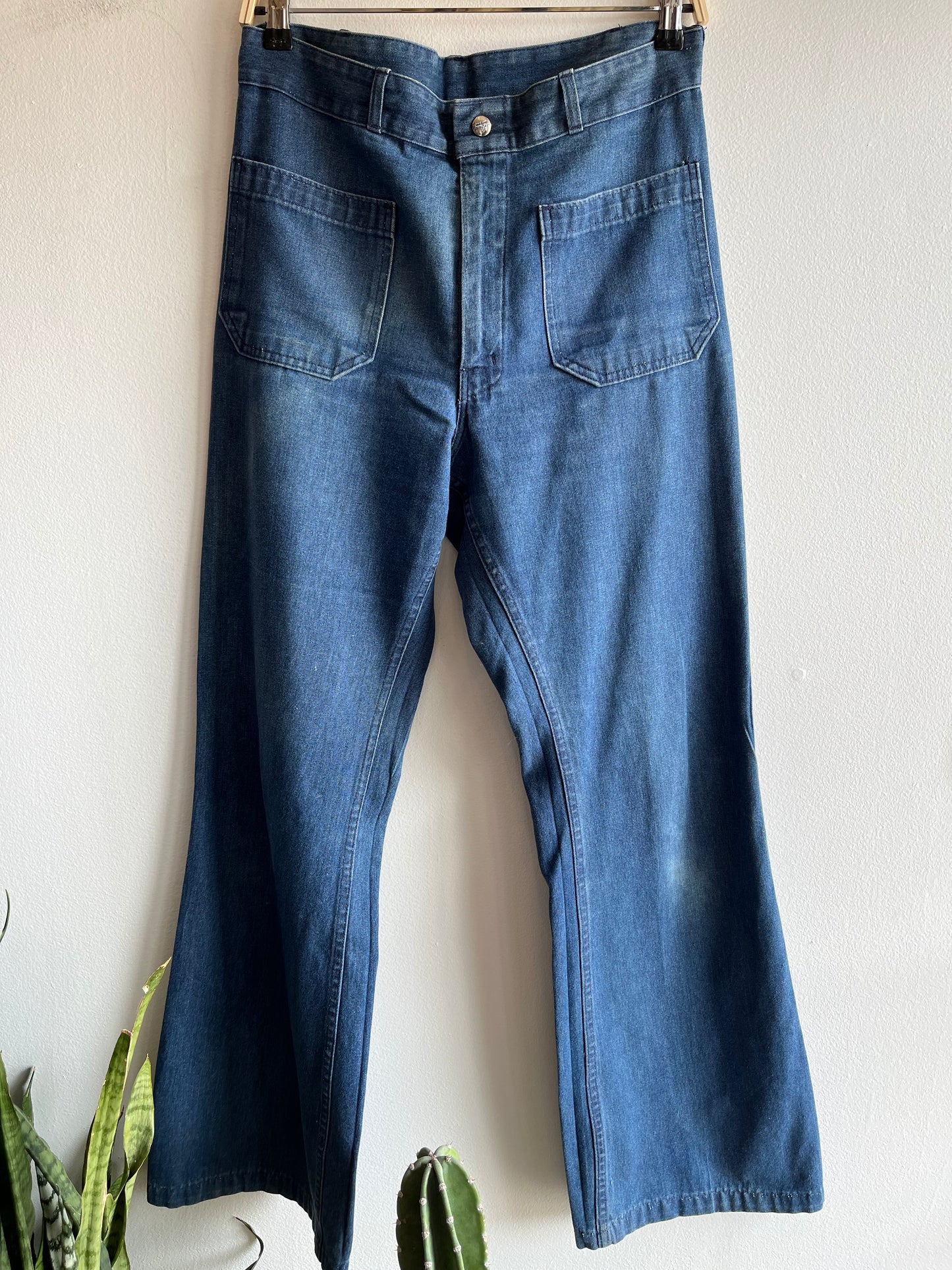 Vintage 1970's Seafarer Flared Denim Jeans - La Lovely Vintage 