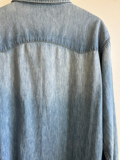 Vintage 1970’s Denim Western Pearl Snap Shirt - La Lovely Vintage 