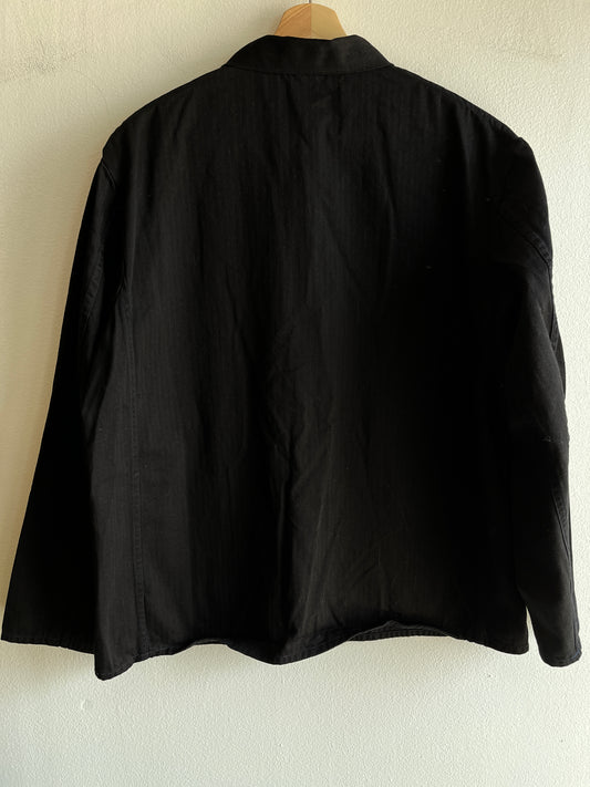 Vintage 1970’s Black HBT French Chore Coat - La Lovely Vintage 