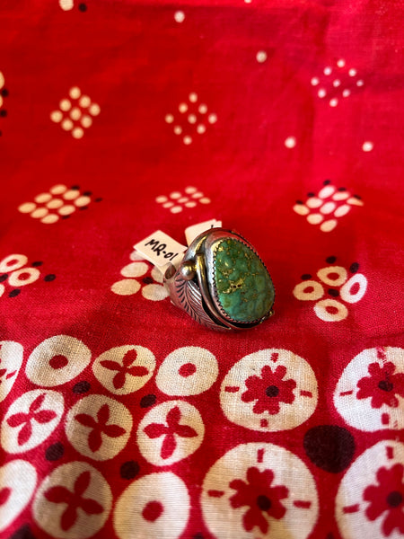 Vintage Sterling and Turquoise Men’s Ring