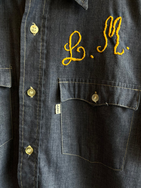 Vintage 1970’s Levi’s Embroidered Chambray shirt