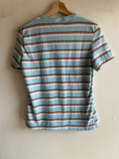 Vintage 1970’s Baby Blue Striped T-Shirt - La Lovely Vintage 