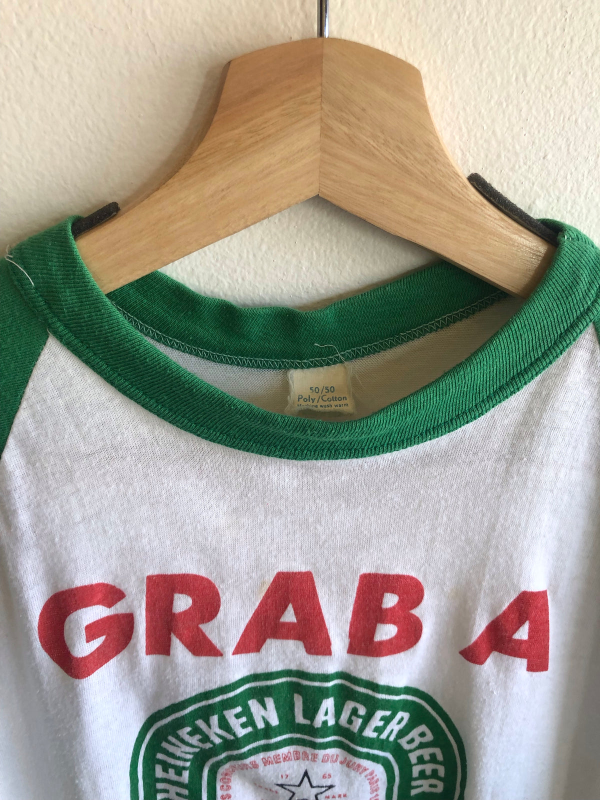 Vintage 1970’s Heineken Beer 3/4 Sleeve Shirt - La Lovely Vintage 