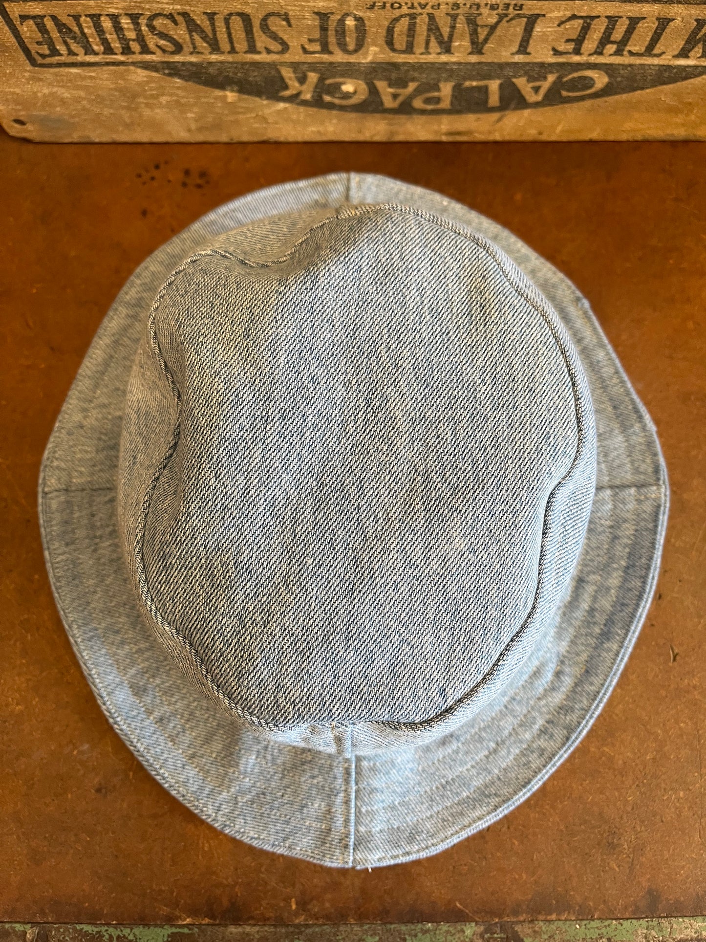 Double Down Vintage - Denim Panelled Reversible Bucket Hat - La Lovely Vintage 