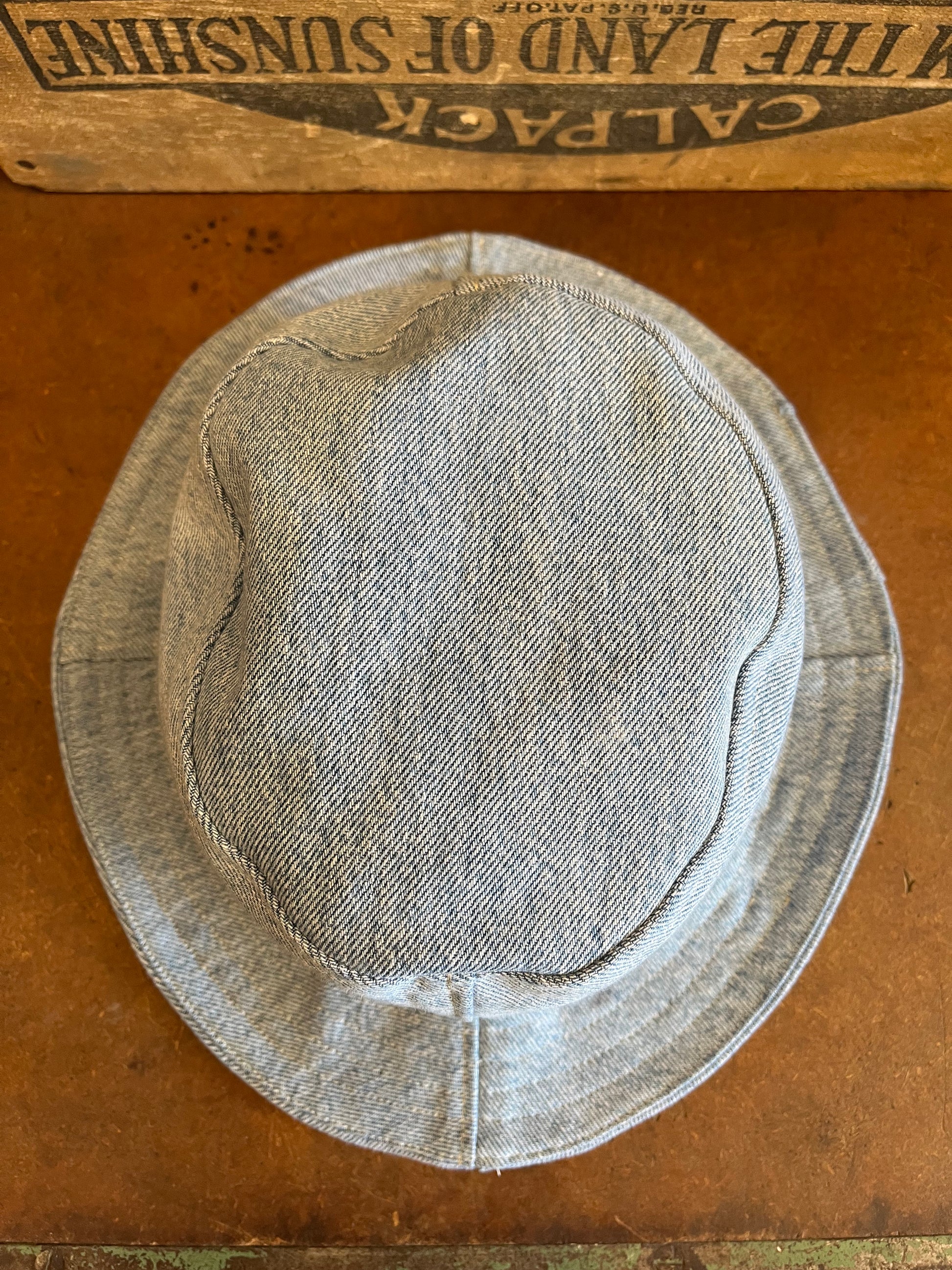 Double Down Vintage - Denim Panelled Reversible Bucket Hat - La Lovely Vintage 