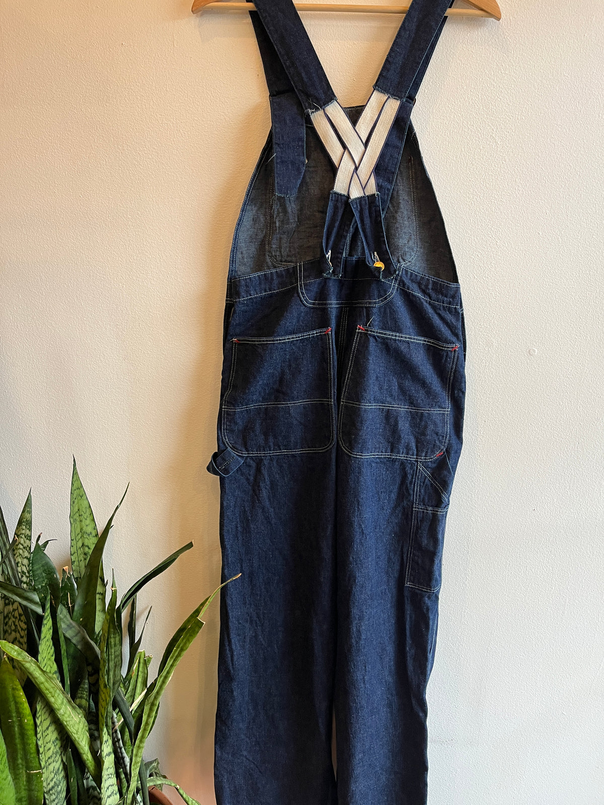 Vintage 1950’s Union Made Darkwash Denim Lowback Overalls - La Lovely Vintage 