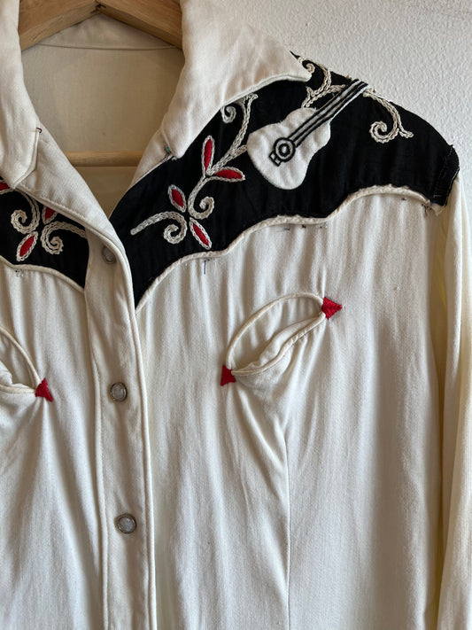 Vintage 1940’s Two-Tone Gabardine Western Pearl Snap Shirt