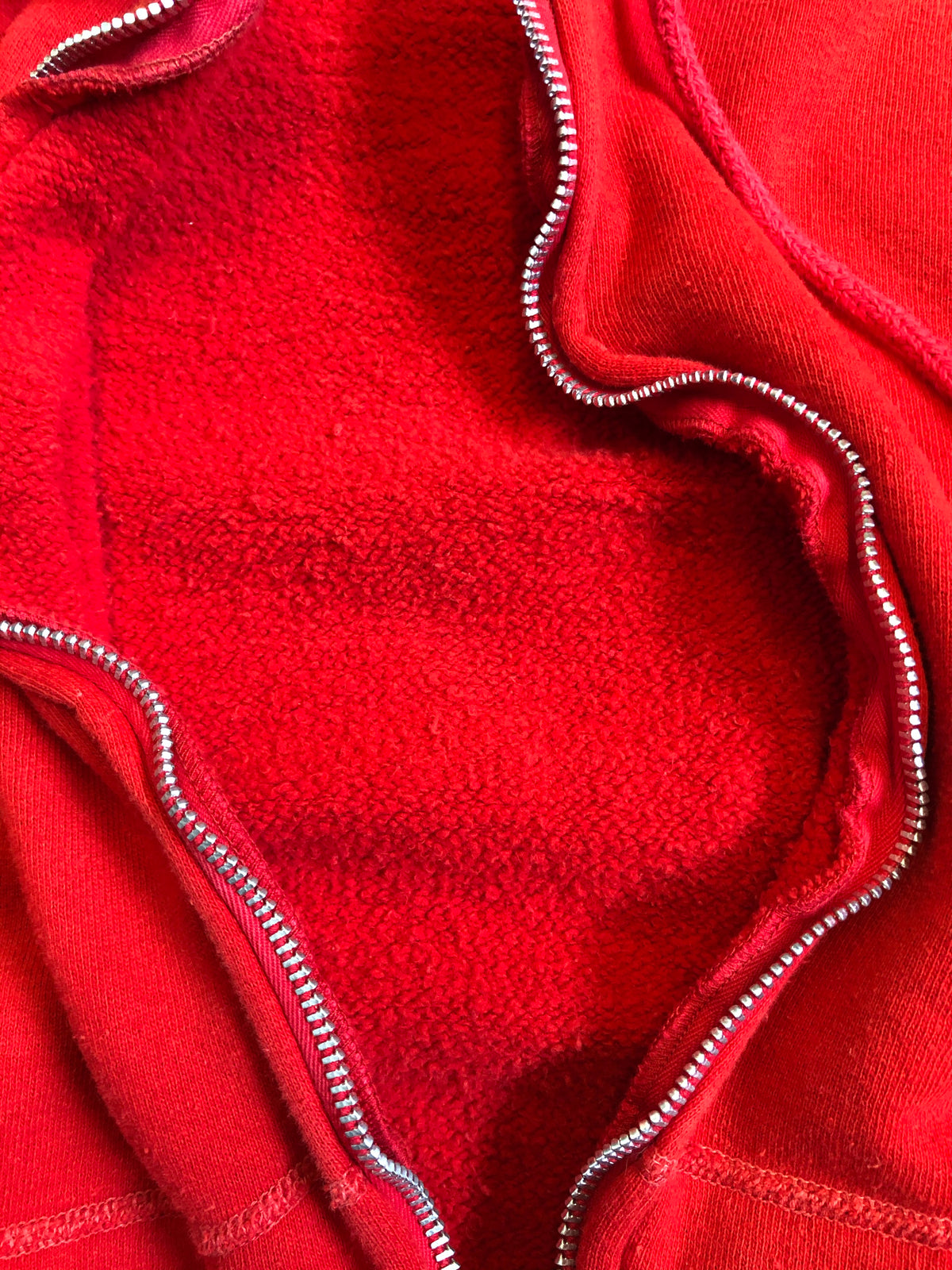 Vintage 1960’s Red Zip-Up Hooded Sweatshirt - La Lovely Vintage 