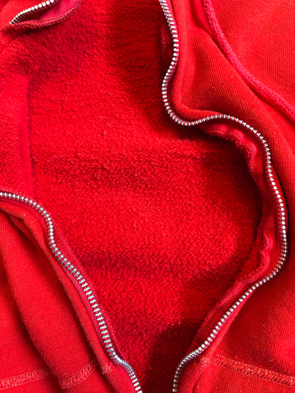 Vintage 1960’s Red Zip-Up Hooded Sweatshirt - La Lovely Vintage 