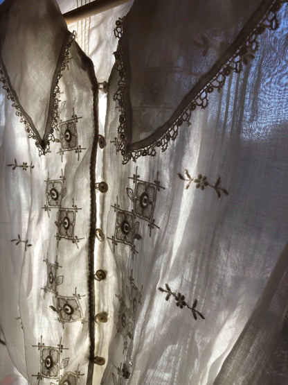 Vintage 1920’s Embroidered Sheer Blouse