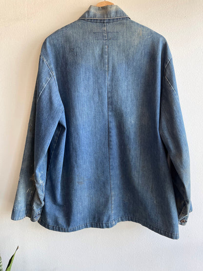 Vintage 1950’s Donut Button Denim Chore Coat