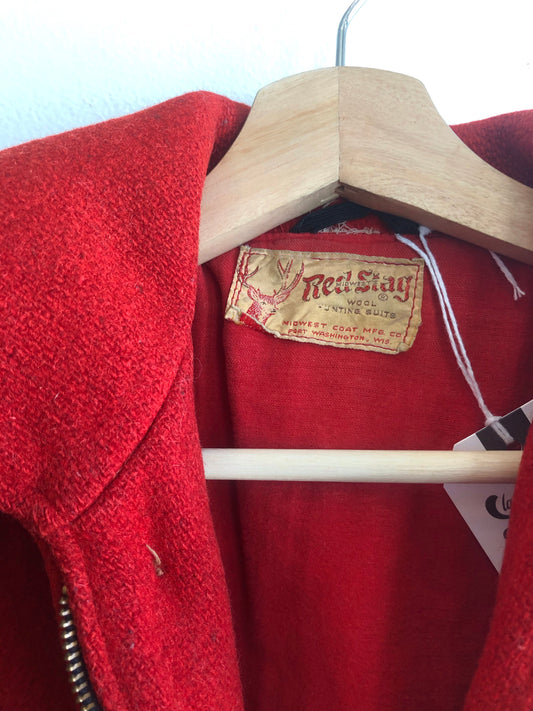 Vintage 1950’s Red Stag Wool Hunting Mackinaw Jacket - La Lovely Vintage 