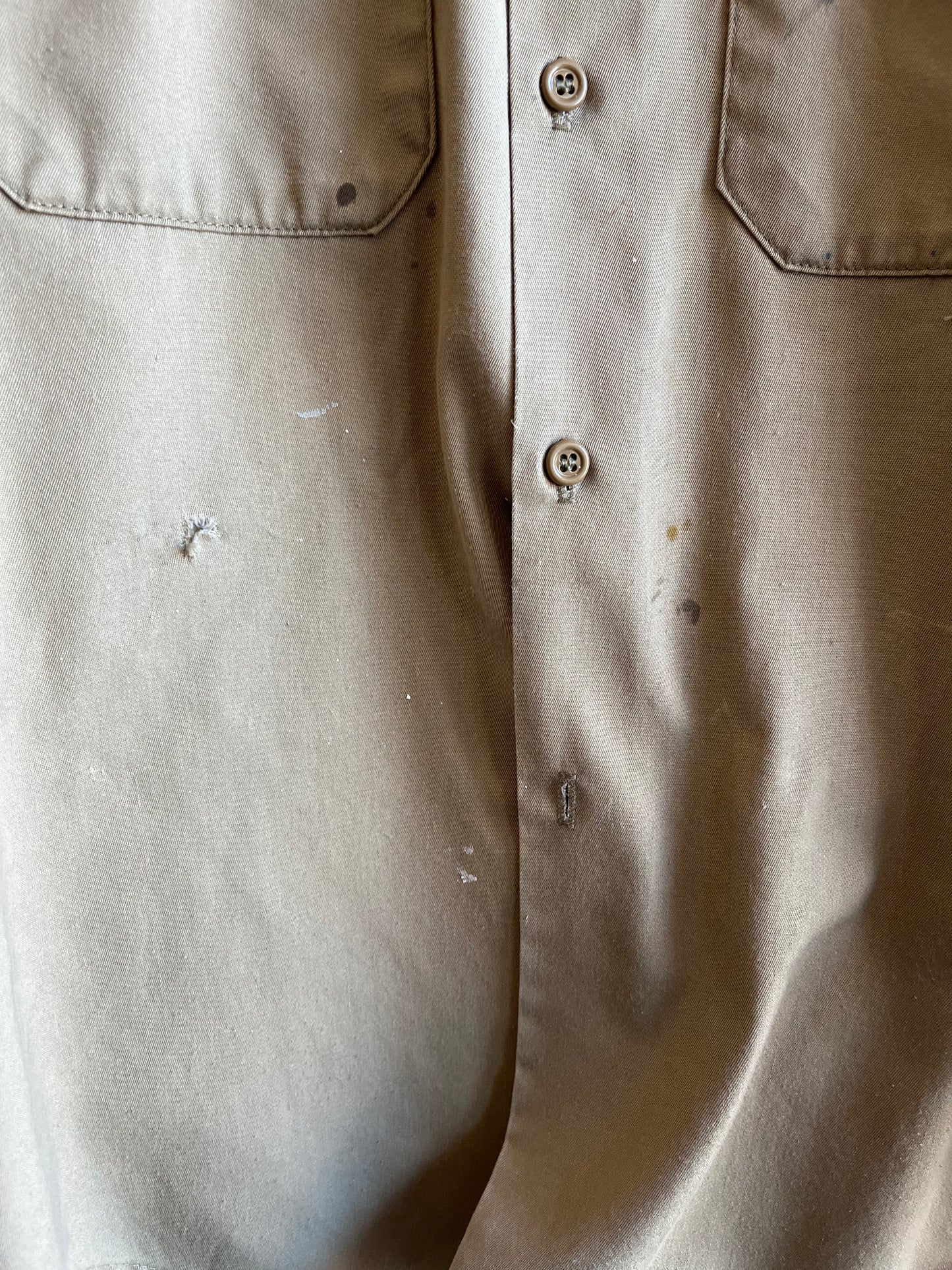 Vintage 1960’s Army Tan Button-Up Shirt - La Lovely Vintage 