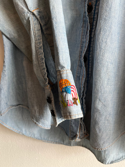 Vintage 1970’s Levi’s Embroidered Chambray shirt