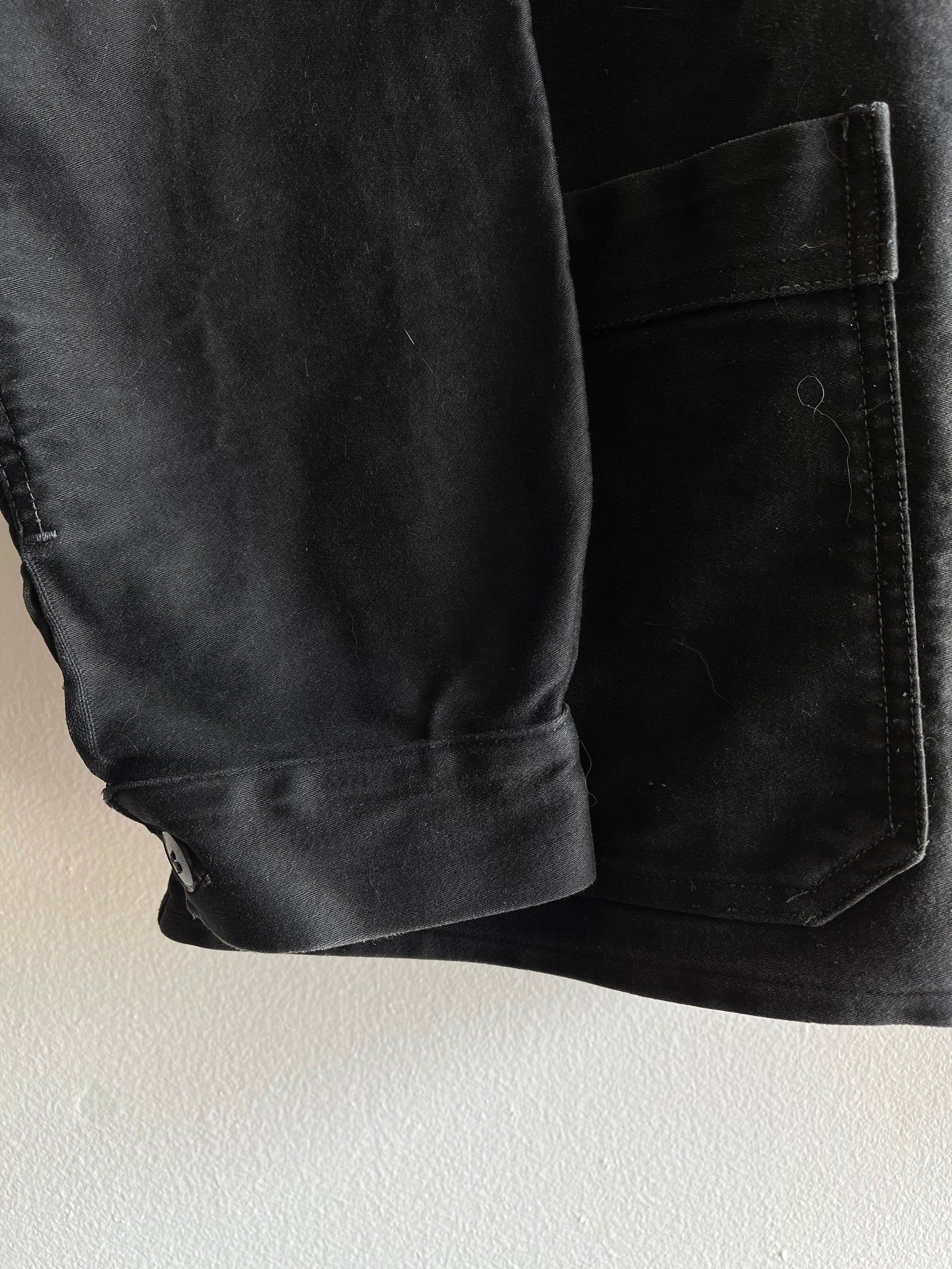 Vintage 1940/50’s Black French Workwear Moleskin Chore Coat - La Lovely Vintage 