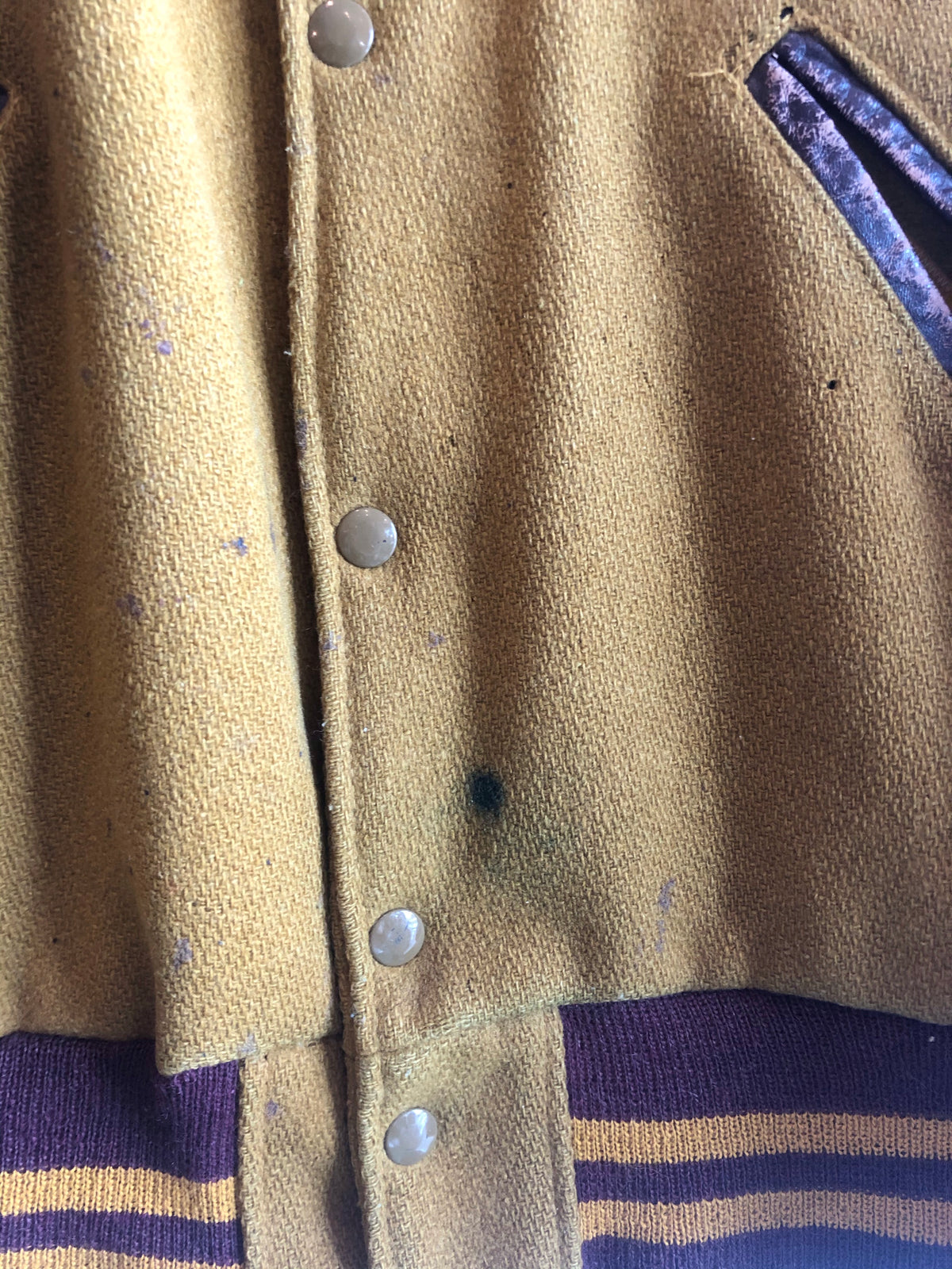 Vintage 1950s/1960s Gold and Maroon Varsity Jacket - La Lovely Vintage 
